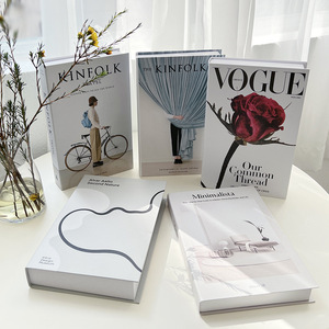 <span class=keywords><strong>Livre</strong></span> décoratif en carton gris plié, décoration créative moderne, simulation de magazine de mode anglais, <span class=keywords><strong>livre</strong></span> vide - Product Image 3