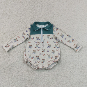 Polo de verano transpirable unisex para bebé, con cremallera oculta y volantes, de manga corta, verde, para niño pequeño, estilo Western Hunting - Product Image 2
