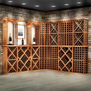 Support mural en bois pour bouteilles de <span class=keywords><strong>vin</strong></span>, kit de rangement pour <span class=keywords><strong>cave</strong></span> <span class=keywords><strong>à</strong></span> <span class=keywords><strong>vin</strong></span>, 5 colonnes avec présentoir, vente en gros directe usine - Product Image 1