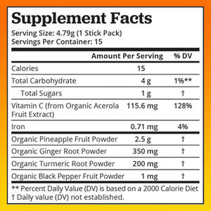 مسحوق شوت الزنجبيل بالأناناس والكركم للعلامات التجارية الخاصة لدعم المناعة والطاقة والهضم - مسحوق شوت الزنجبيل والأناناس الفوري - Product Image 3