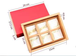 Personalizza Il commercio all'ingrosso Della Cina A Buon Mercato 6pcs Interno Da Dessert Dolci Torta Scatola di Imballaggio con il sacchetto del PVC Manica Kraft Carta Scorrevole Scatole per cibo - Product Image 6