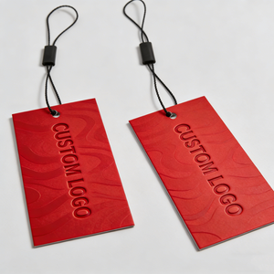 Étiquettes de vêtements en papier écologique de luxe en gros, logo personnalisé imprimé, étiquettes de vêtements pour vêtements, chaussures, sacs - Product Image 1