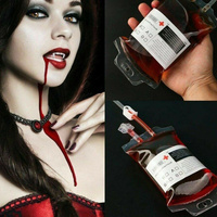 Sac de sang pour boisson, récipient pour boissons, en PVC, tasses de fête d'halloween, Cocktail, avec autocollant, 350ml/500ml, 10 pièces