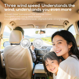 Pluska G14 Double Headed Cooling Car Fan 3 Speed Powered Car Seat Fan Clip on 5V Car Fan for Back Seat - Product Image 2