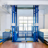 Monte-charge hydraulique à double rail pour entrepôt et chantier, pour le levage de marchandises sur 2 ou 3 étages