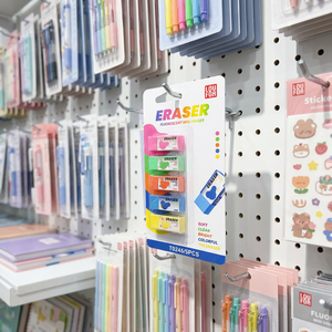 Juego de 5 Mini Borradores Fluorescentes de TPE, Borradores de Lápiz Suaves, Coloridos y de Neón para Estudiantes, Niños y Material Escolar - Product Image 1