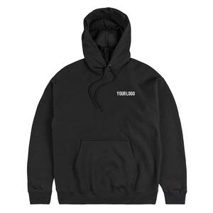 Terry Classic Drawstring <b>Black</b> <b>Hoodie</b> Men 300 Grams Skin-friendly Autumn Sweatshirt <b>Plain</b> Dyed Street Shirt with Pocket Design - Product Image 1