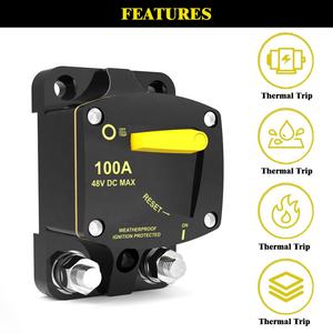 12V 48V Hochspannungs-2-Pol-Stahl-Automobil-Schutzschalter mit Manueller Rückstellung 50A 60A 100A 150A 200A 120A DIN-Schienen-Montage 18kA Leistungsschalter - Product Image 4