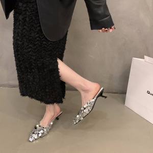 Nouvelles Chaussures à Talons Hauts Argentées Style Féerique à Bout Pointu pour Printemps et Été - Product Image 3