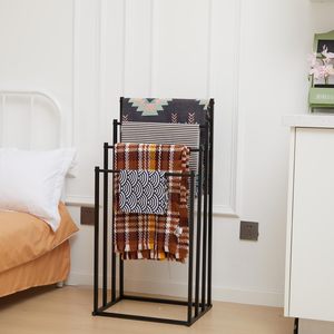 Porte-serviettes à 4 niveaux 96CM pour salle de bain Porte-couvertures en métal autoportant pour l'extérieur de la chambre à coucher Séchoir à serviettes - Product Image 5