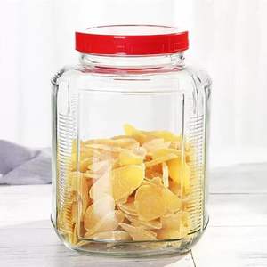 2500ML 1800ML 1000ML 700ML Pot de stockage de croustilles carrées en verre avec couvercle en plastique dans <span class=keywords><strong>la</strong></span> <span class=keywords><strong>cuisine</strong></span> - Product Image 1