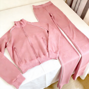 Custom Logo Y2K Women Clothing Tall Girl Friendly <b>Zipper</b> <b>Jacket</b> and Track Pants Set for Women Tracksuits Women's Two-piece Set - Product Image 5