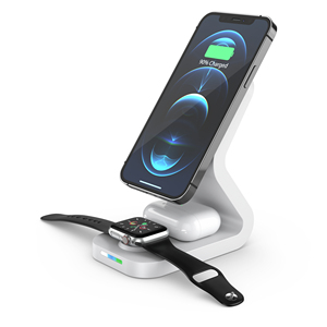 Chargeur sans fil 3 en 1 15W Chargeurs rapides sans fil Support pour téléphone portable Montre Casque d'écoute Station de charge rapide magnétique Logo personnalisé - Product Image 1