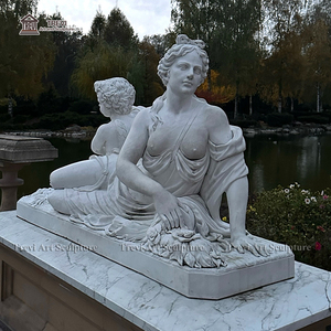 Natural White External <strong>Greek</strong> Goddess with Cupid Statue for Outside - Product Image 2
