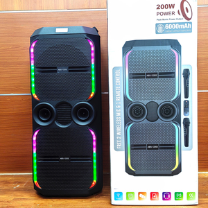 Loa karaoke stereo Abs-12201 với 2 micro, đèn RGB, âm trầm HiFi, kết nối không dây Bluetooth, loa tháp ngoài trời, loa tiệc tùng - Product Image 5