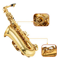 Manufacturer Wholesale Handmade High Grade Durable Professional Eb Alto Saxophone Wind Instrument Attached High Frequency F Key
