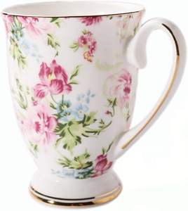 ชุดถ้วยชา กาแฟ นม ลายดอกกุหลาบ 12 ออนซ์ สไตล์อังกฤษคลาสสิก คุณภาพสูง ผลิตจากเซรามิกเนื้อกระดูก ดีไซน์แบบสั่งทำ เป็นมิตรต่อสิ่งแวดล้อม ขายส่ง - Product Image 1