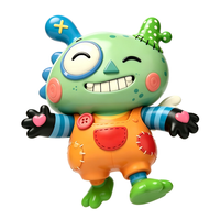 Figurine en vinyle PVC OEM Monstre Vert Kawaii, Jouet Monstre Qui Cligne des Yeux, Cadeau d'Anniversaire, Vente Directe Usine Personnalisée
