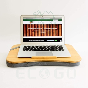 Laptop <strong>Cushion</strong> Grey Bamboo Portable Laptop <strong>Cushion</strong> for Bed Travel Work Home Laptop Mat <strong>Cushion</strong> <strong>Tray</strong> - Product Image 1