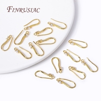 Boucle d'oreille en zircon cubique plaqué or 18 carats, fournitures de fabrication de bijoux à boucle ouverte, accessoires de bricolage