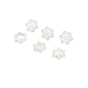 หมวกประดับดอกไม้เพทายชุบทอง 14K สำหรับงาน DIY เครื่องประดับ รุ่น C21 มีสีเงินและสีทองให้เลือก - Product Image 5