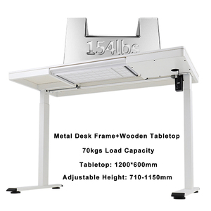 Escritorio Eléctrico Ajustable en Altura para Oficina en Casa, Marco de SPCC con Motor sin Escobillas, Cargador Inalámbrico y Cajón - Product Image 2