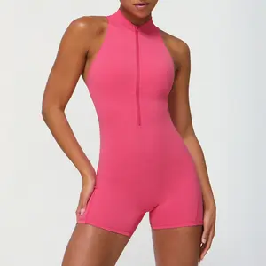 Biểu Tượng Tùy Chỉnh Của Phụ Nữ Thể Thao Tập Thể Dục Chạy Yoga Bodysuit Sexy Phòng Tập Thể Dục Phù Hợp Với Quần Short Jumpsuit Cho Yoga Chạy Phòng Tập Thể Dục Tập Luyện