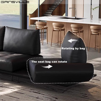 Foshan Design moderne d'usine Canapé réglable rotatif en cuir noir Ensemble de canapés inclinables