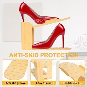 Bamboo <b>Shoe</b> Stacker Wooden Stackable <b>Shoe</b> <b>Rack</b> Solid Wood <b>Shoe</b> Organizer For Living Room - Product Image 4