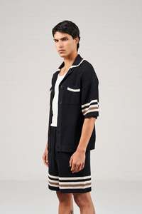 Maglietta Polo in Maglia da Uomo con Logo Personalizzato, Manica Corta, Traforata, <span class=keywords><strong>Cardigan</strong></span> Lavorato a Maglia, Camicia all'Uncinetto - Product Image 5