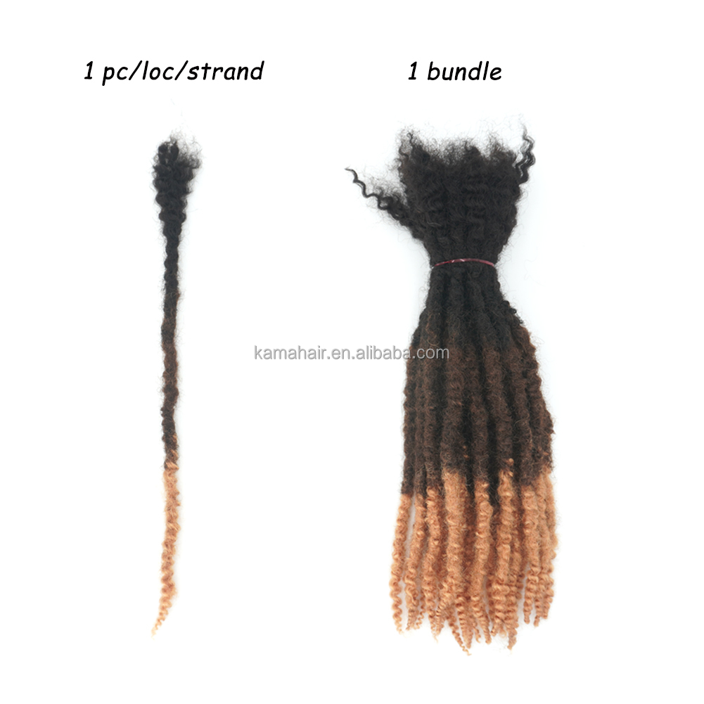 KAMA Wholesale 1B/4/27# Color Texture Locs Extensions 100% Human Hair Dreadlock Extension with Curly Ends Detail Section 3