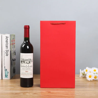 Bolsa de Papel Kraft Transparente Personalizada con Ventana para Regalos de Navidad de Pequeñas Empresas, para Botellas de Vino, con Asa