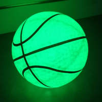 Ballons de sport LED qui brillent dans le noir, logo personnalisé, taille 7, ballon de basket en caoutchouc vert
