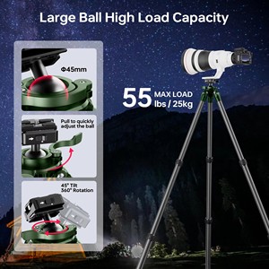 Trépied de chasse inversé en fibre de carbone Manbily QM-2836, tube de 36 mm max avec rotule de 45 mm et adaptateurs Picatinny vers Arca Swiss - Product Image 6