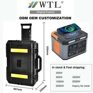 WTL generator tenaga surya 300W 500W 1000W 1500W 2000W 3000W 5000W 10000W UPS stasiun daya portabel baterai luar ruangan dengan panel surya