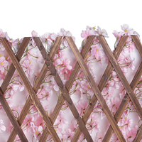 Clôture en plastique artificielle en forme de lierre pour l'extérieur, jardin, fleurs de cerisier, haie de feuilles, écran mural, intimité, 1*1.9m