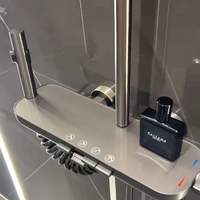 Ensemble de robinetterie de douche murale gris, chaud et froid, pour salle de bain, style piano