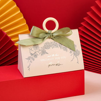 Boîte cadeau de mariage personnalisée en gros, créative et écologique, avec poignée, pour bonbons et confiseries, impression couleur fixe