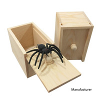 Boîte à effrayer en bois Offre Spéciale, boîte à blague araignée bogue jouet effrayant boîte à effrayer poisson d'avril cadeau boîte à farces araignée cachée