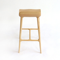 Tabouret de bar moderne en bois massif de haute qualité, style nordique, siège ergonomique incurvé, hauteur de comptoir, pour îlot de cuisine, café