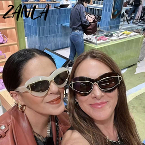 Luxury Brand Double Thick Frame Big Cat Eye Sunglasses Women 2024 New Trends Designer <strong>Fashion</strong> Punk Oversized Sun <strong>Glasses</strong> for Men - Product Image 3