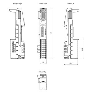 SIMATIC ET 200SP, BaseUnit, 6ES7193-6BP00-0BA0; 6ES7193-6BP00-0DA1; 6ES7193-6BP00-0BA1 Aplicable a PLC S7-1200 - Product Image 3