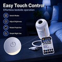 10 Projecteurs de Fête 2-en-1 Mini USB, Projecteur d'Étoiles Galaxie en ABS, Lampe Ambiante Ciel Étoilé LED+GOBO, Bouton de Variation d'Intensité pour Fêtes