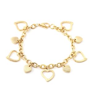 Pulsera de Acero Inoxidable 316L con Baño de Oro PVD de 18K, Diseño de Corazón, Resistente al Agua, para Mujer, Venta al Por Mayor - Product Image 1