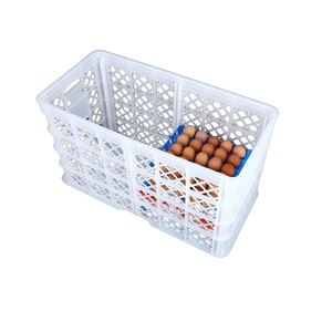 Rectangular Plastic Storage <b>Basket</b> 680x330x390 <b>Stackable</b> Mesh Egg Vegetable Crate HDPE Injection Molding - Product Image 4
