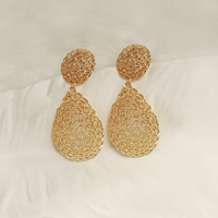 Boucles d'oreilles pendantes YTJX de style moyen-oriental, en filigrane doré lourd, creuses, en forme de goutte, vintage, surdimensionnées, pour mariage et fête
