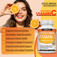 Capsules végétales liposomales de vitamine C OEM à marque privée, végétaliennes, sans gluten, pour adultes, 2100 mg, absorption améliorée, ascorbique liposoluble