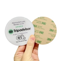 Etiqueta adhesiva epoxi NFC, tarjeta de menú de mesa RFID, código QR, redes sociales, NFC, revisión de Google, placa epoxi