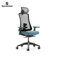 Chaise de bureau moderne SpaceUnited en maille avec appuie-tête, soutien lombaire et accoudoirs réglables pour une utilisation prolongée au bureau ou à domicile