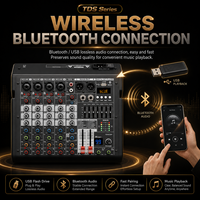 Console de mixage audio professionnelle TDS-4 4 canaux avec BT 5.0, USB, alimentation fantôme 48V, 99 effets DSP, égaliseur 7 bandes pour l'enregistrement